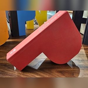 Letter P handcut from Red Book. upcycled